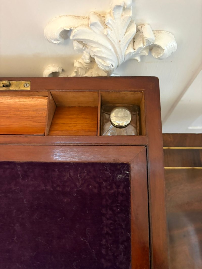 Antique Victorian Mahogany Brass Bound Writing Box - Image 2